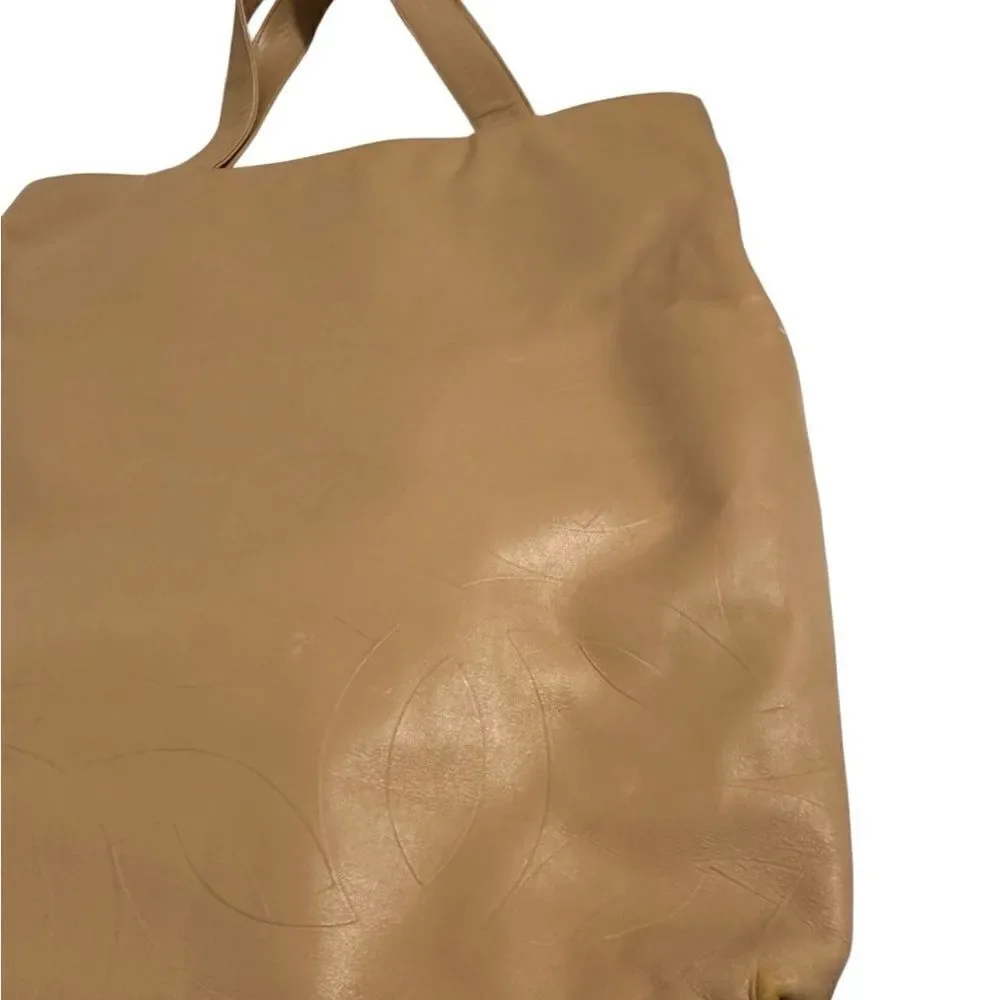 CHANEL Tan Tote Bag with Spacious Design